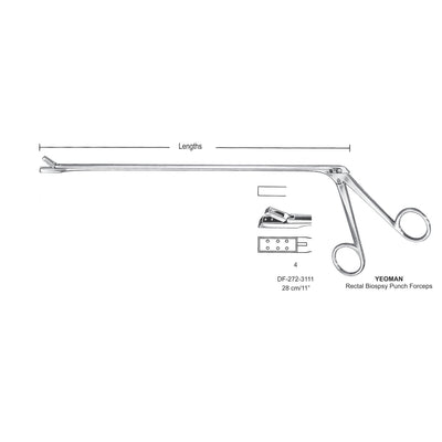 Yeoman Rectal Biopsy Punch Forceps, 28cm  (DF-272-3111)