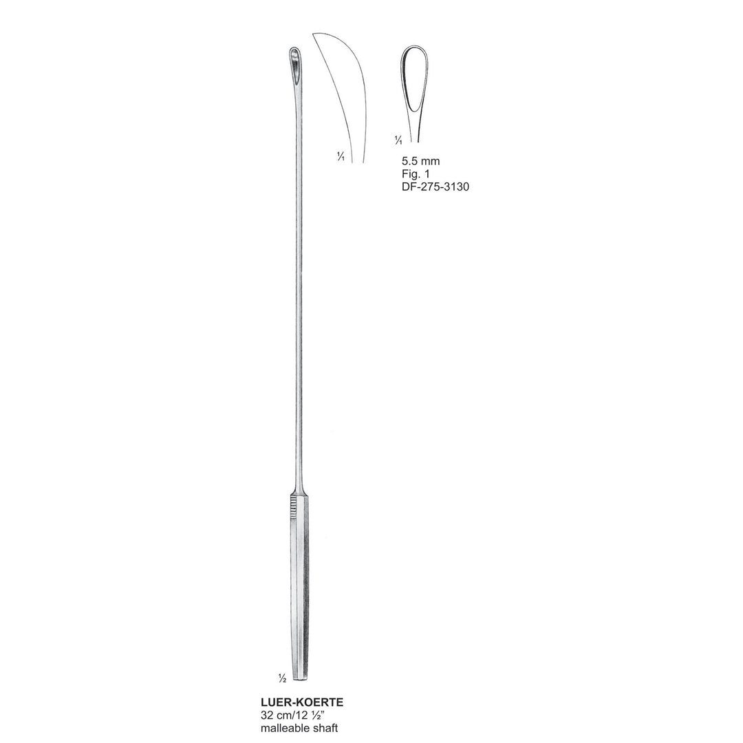 Luer-Koerte Gall Stone Scoops, Fig. 1, 32cm , 5.5mm (DF-275-3130) by Dr. Frigz