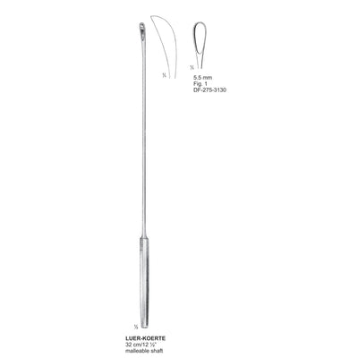 Luer-Koerte Gall Stone Scoops, Fig. 1, 32cm , 5.5mm (DF-275-3130)