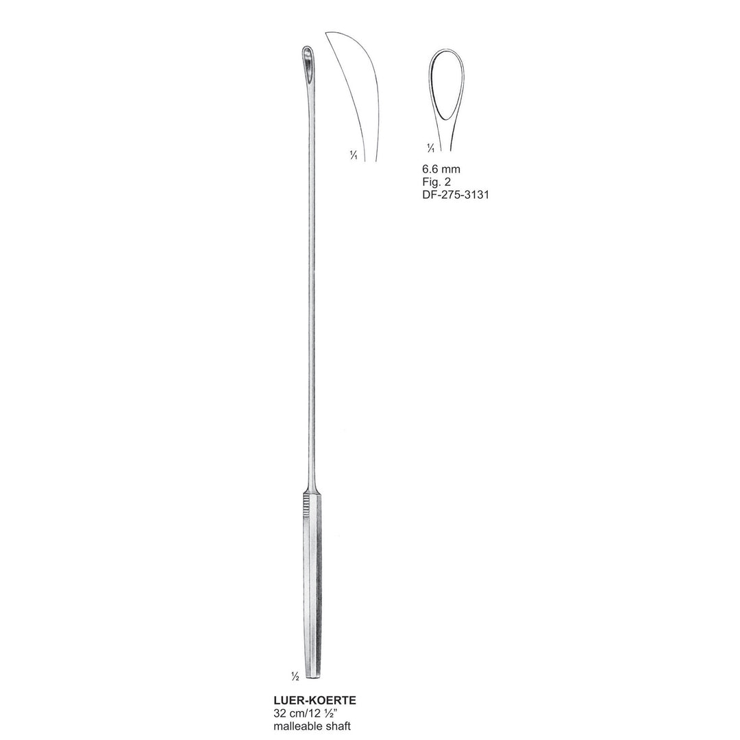 Luer-Koerte Gall Stone Scoops, Fig. 2, 32cm , 6.6mm (DF-275-3131) by Dr. Frigz