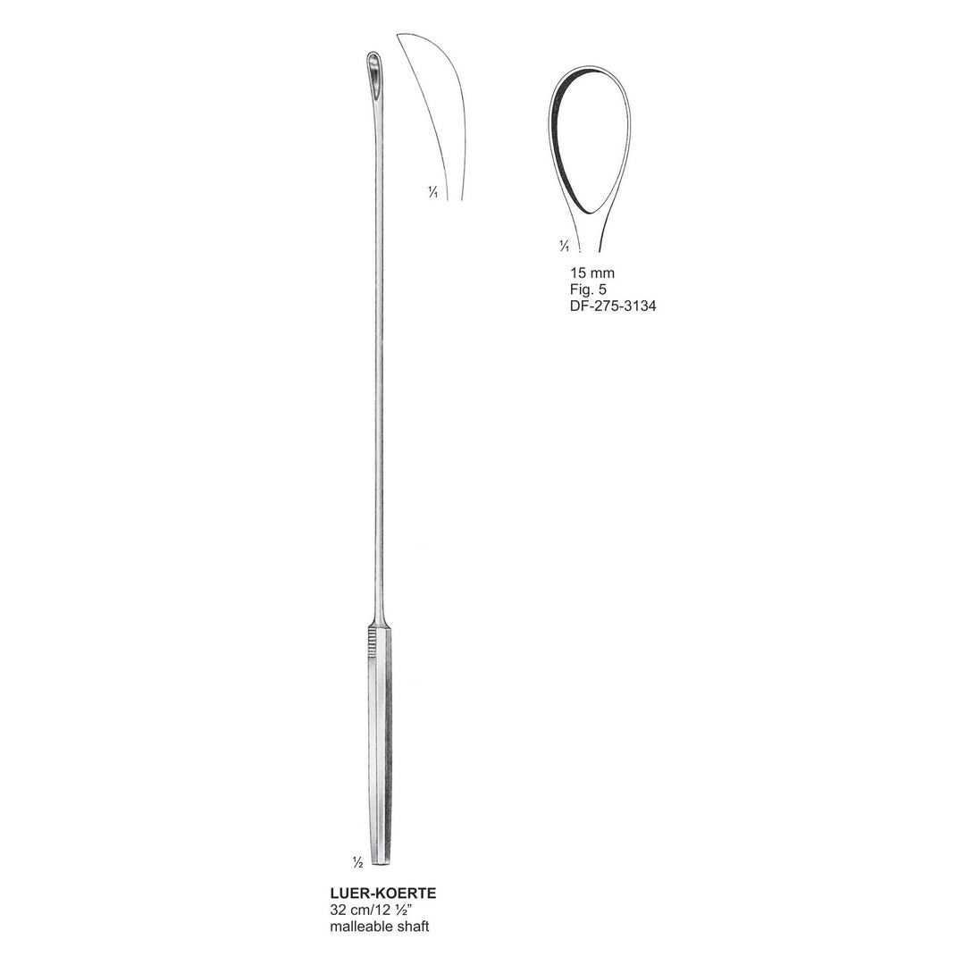 Luer-Koerte Gall Stone Scoops, Fig. 5, 32cm , 15mm (DF-275-3134) by Dr. Frigz