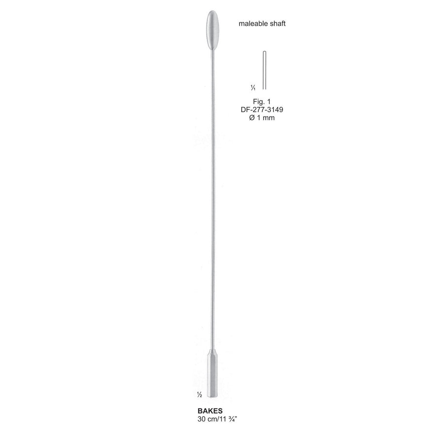 Bakes Gall Duct Dilators, 30cm Fig.1 , 1mm (DF-277-3149) by Dr. Frigz