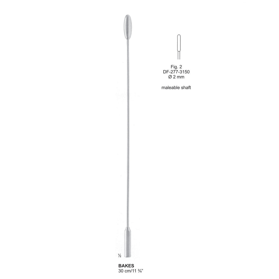 Bakes Gall Duct Dilators, 30cm Fig.2 , 2mm (DF-277-3150) by Dr. Frigz