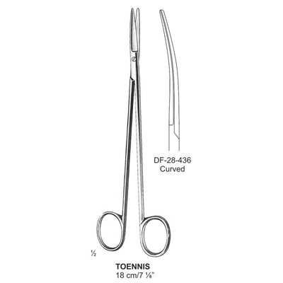 Toennis Scissors, Curved, 18cm  (DF-28-436) by Dr. Frigz