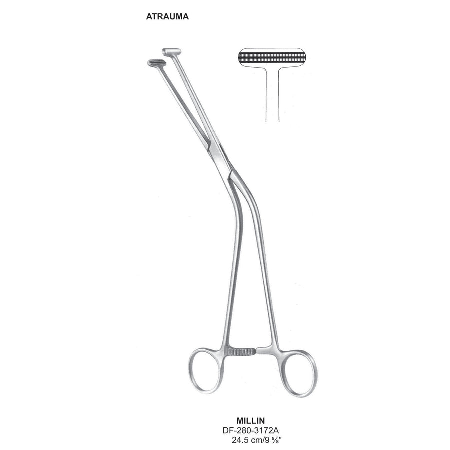 Millin Atrauma Forceps, 24.5cm (DF-280-3172A) by Dr. Frigz