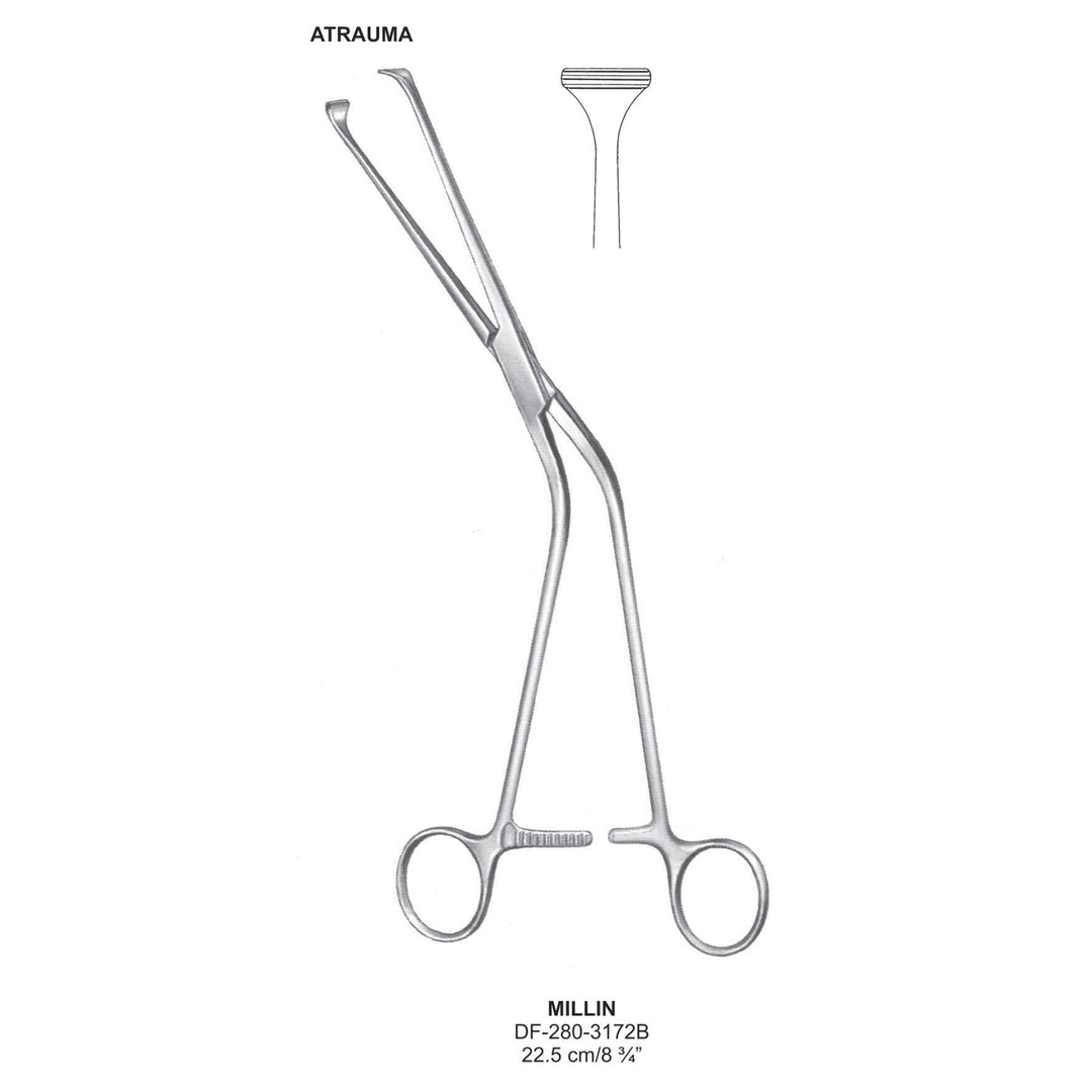 Millin Atrauma Forceps, 22.5cm (DF-280-3172B) by Dr. Frigz