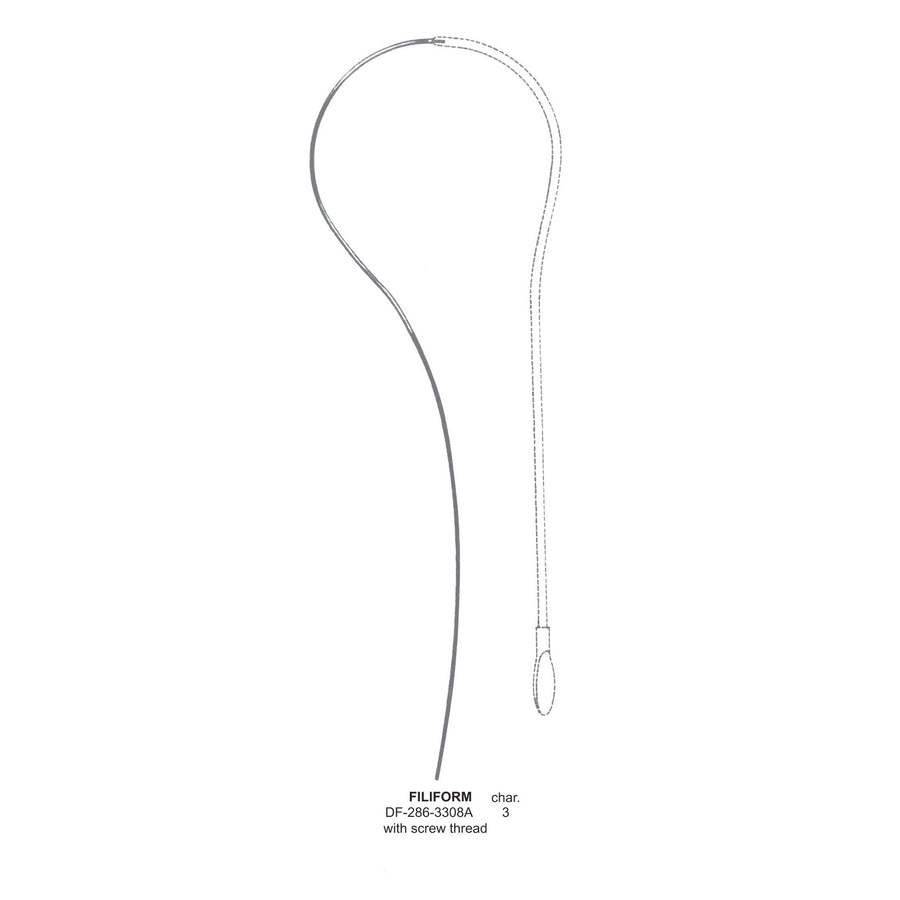 Filiform Urethral Sound, With Screw Thread,  Char.3 (DF-286-3308A) by Dr. Frigz