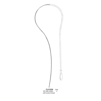 Filiform Urethral Sound, With Screw Thread,  Char.3 (DF-286-3308A)