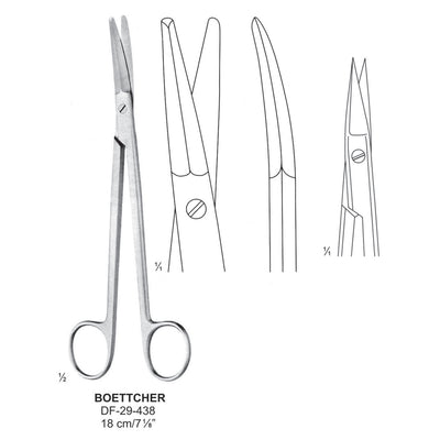 Boettcher Tonsil Scissors, Curved, 18cm  (DF-29-438) by Dr. Frigz