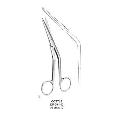Cottle Nasal Scissors, Angled, 16cm  (DF-29-443) by Dr. Frigz