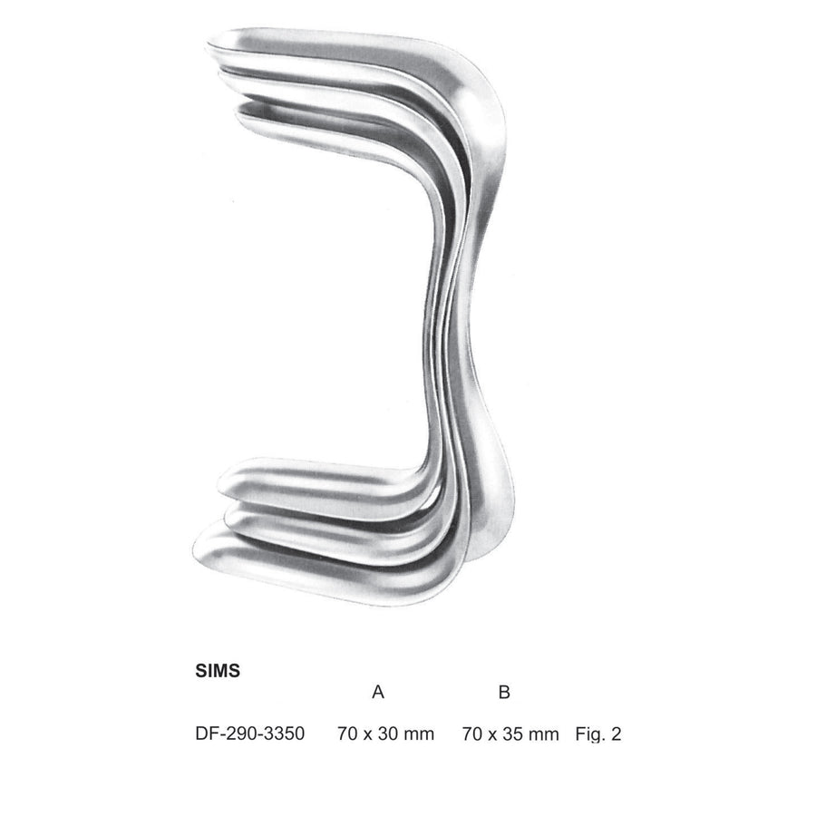 Sims Vaginal Specula Double Ended Fig.2, 70X30, 70X35mm , 15cm  (DF-290-3350) by Dr. Frigz