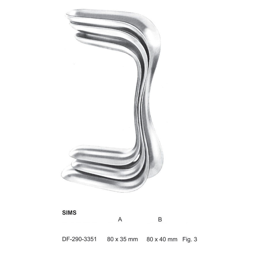 Sims Vaginal Specula Double Ended Fig.3, 80X35, 80X40mm , 17.5cm  (DF-290-3351) by Dr. Frigz