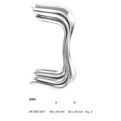 Sims Vaginal Specula Double Ended Fig.3, 80X35, 80X40mm , 17.5cm  (DF-290-3351)