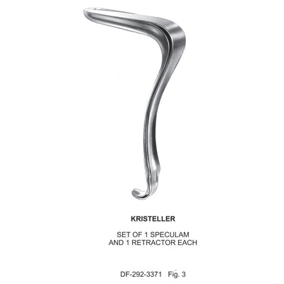 Kristeller Set Of 1 Speculum & 1Retractors  Fig.3  (DF-292-3371)