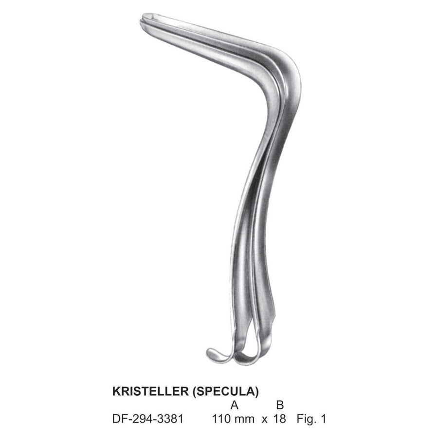 Kristeller (Specula) Vaginal Specula, Fig.1  110 X 18 mm (DF-294-3381) by Dr. Frigz