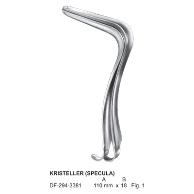 Kristeller (Specula) Vaginal Specula, Fig.1  110 X 18 mm (DF-294-3381)