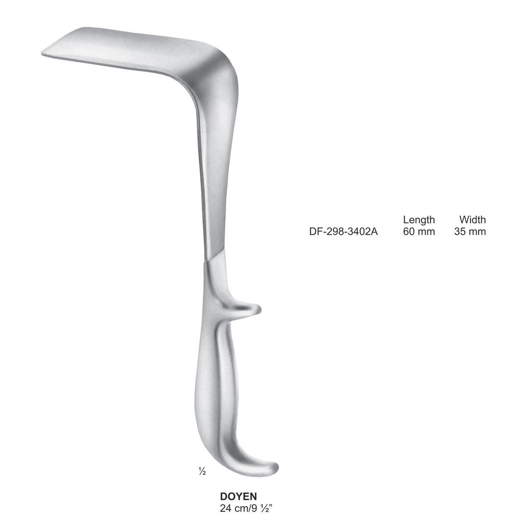 Doyen Vaginal Specula, 24Cm, 60 X 35mm (DF-298-3402A) by Dr. Frigz