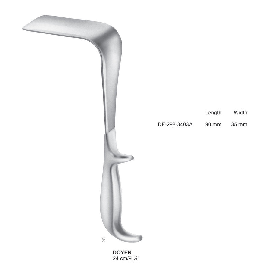 Doyen Vaginal Specula, 24Cm, 90 X 35mm (DF-298-3403A) by Dr. Frigz