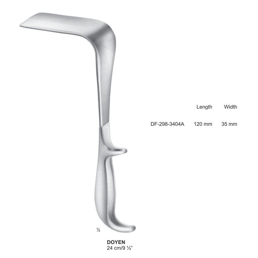 Doyen Vaginal Specula, 24Cm, 120 X 35mm (DF-298-3404A) by Dr. Frigz