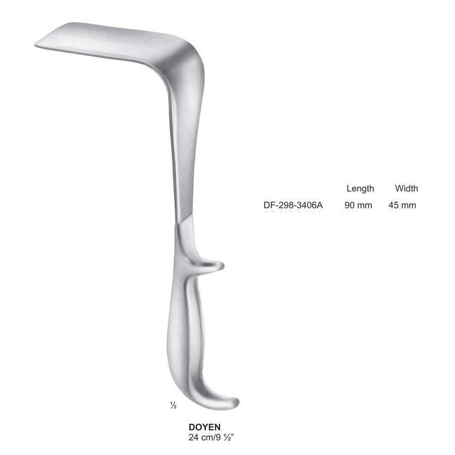 Doyen Vaginal Specula, 24Cm, 90 X 45mm (DF-298-3406A) by Dr. Frigz