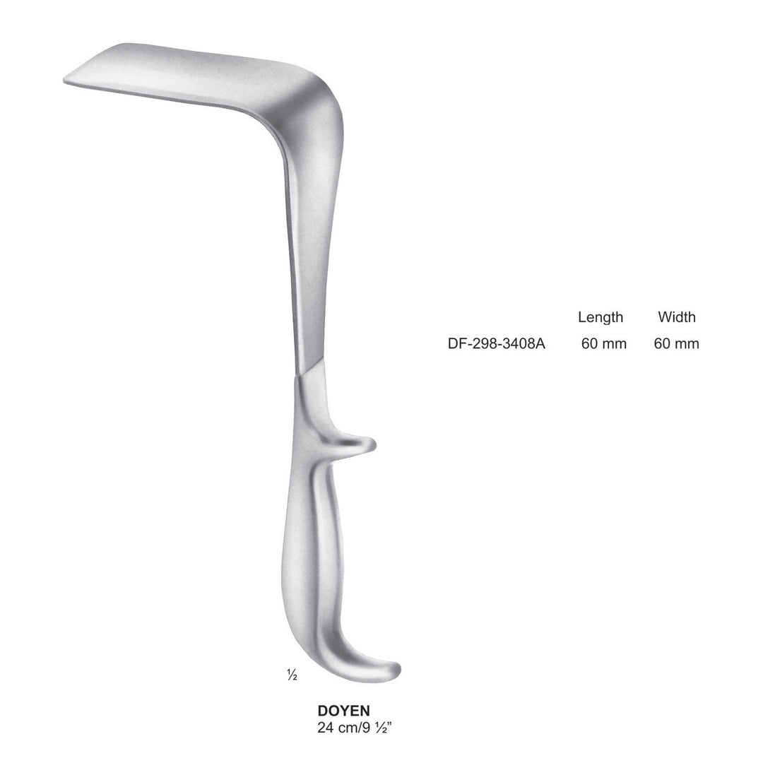 Doyen Vaginal Specula, 24Cm, 60 X 60mm  (DF-298-3408A) by Dr. Frigz