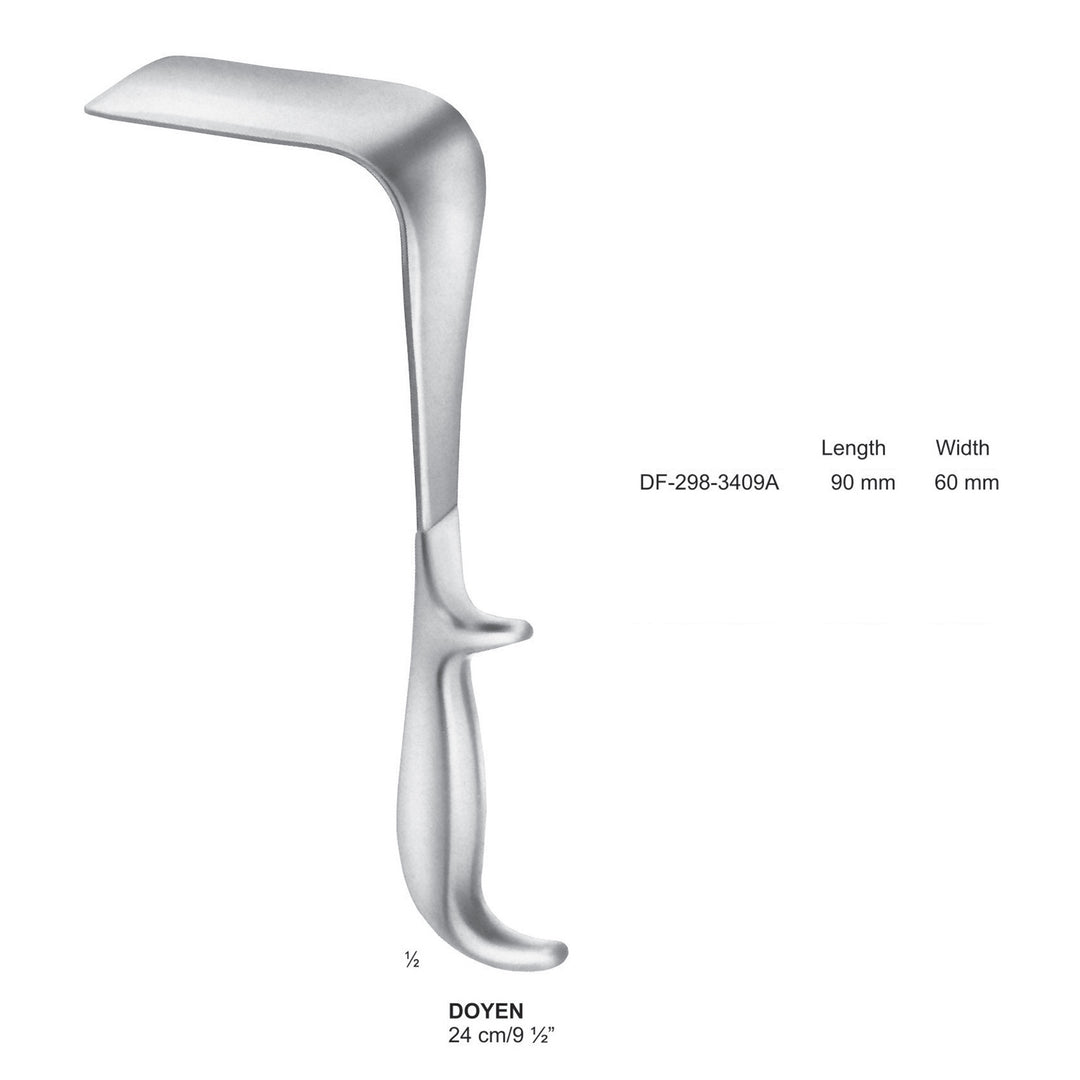 Doyen Vaginal Specula, 24Cm, 90 X 60mm (DF-298-3409A) by Dr. Frigz