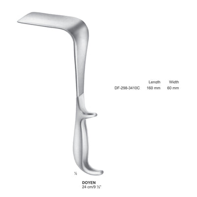 Doyen Vaginal Specula, 24Cm, 160 X 60mm (DF-298-3410C)