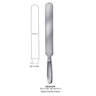Virchow Brain Knives With Metal Handle Hollow, 160mm X 26cm  (DF-3-126) by Dr. Frigz
