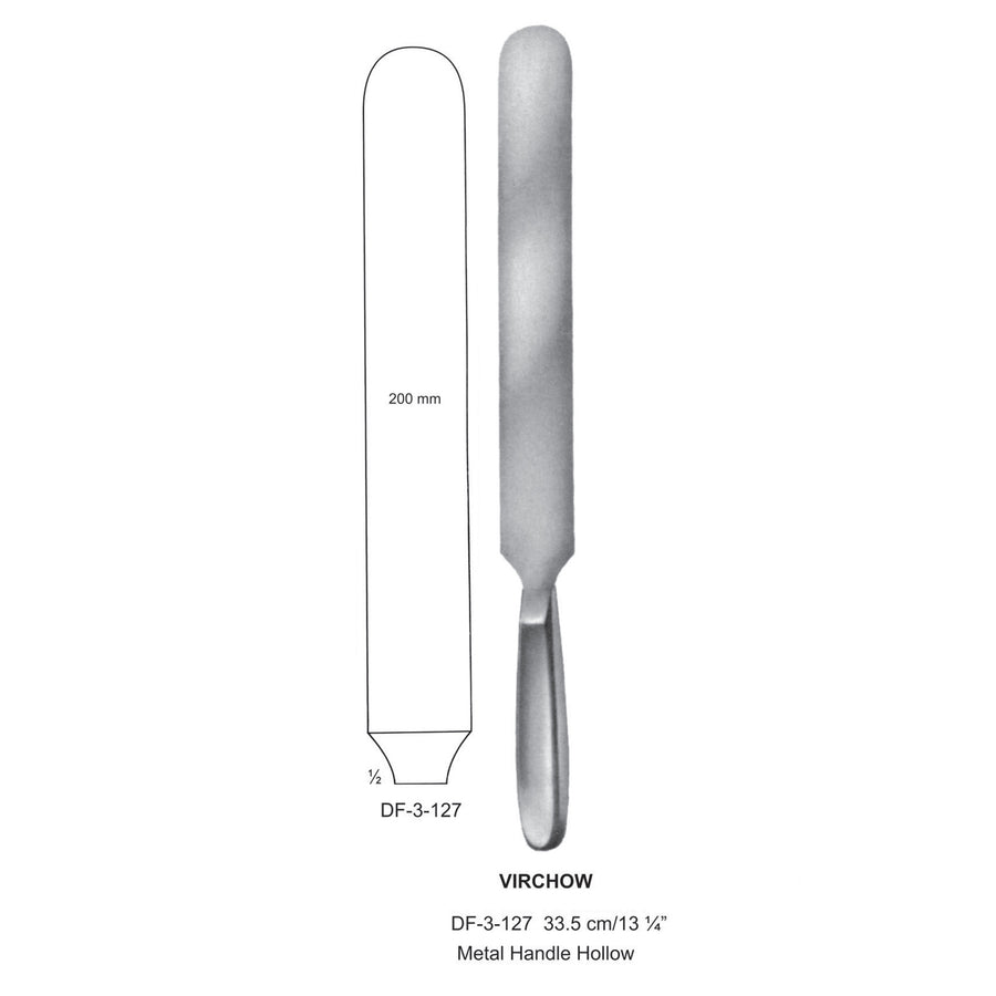 Virchow Brain Knives With Metal Handle Hollow, 200mm X 33.5cm  (DF-3-127) by Dr. Frigz