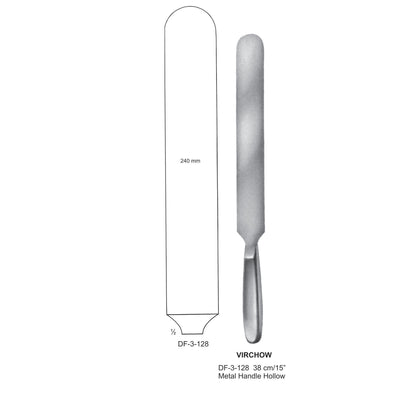 Virchow Brain Knives With Metal Handle Hollow, 240mm X 38cm  (DF-3-128) by Dr. Frigz