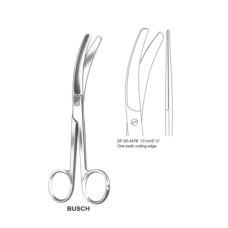 Busch Umblical Scissors, One Tooth Cutting Edge, 13cm (DF-30-447B) by Dr. Frigz