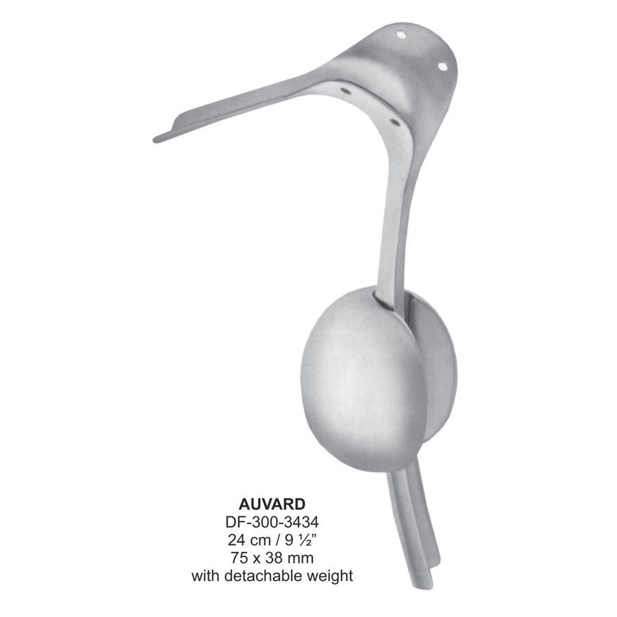 Auvard Vaginal Speculums, With Detachable Weight, 75X38mm  (DF-300-3434) by Dr. Frigz