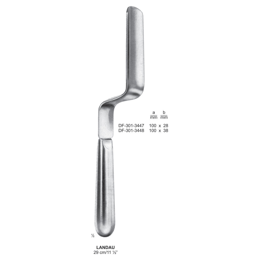 Landau Vaginal Specula, 100 X 28 mm , 29cm (DF-301-3447) by Dr. Frigz