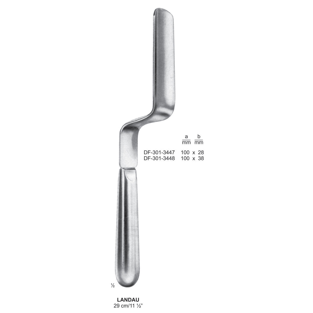 Landau Vaginal Specula, 100 X 38 mm , 29cm (DF-301-3448) by Dr. Frigz