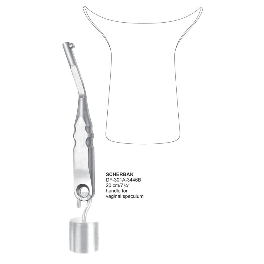 Scherbak Vaginal Specula Handle, 20cm (DF-301A-3446B) by Dr. Frigz