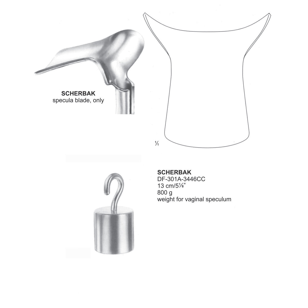 Scherbak Wieght For Vaginal Specula, 800Gram, 13cm (DF-301A-3446Cc) by Dr. Frigz