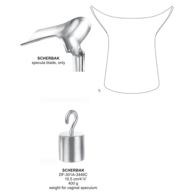 Scherbak Wieght For Vaginal Specula, 400Gram, 10.5cm (DF-301A-3446C)