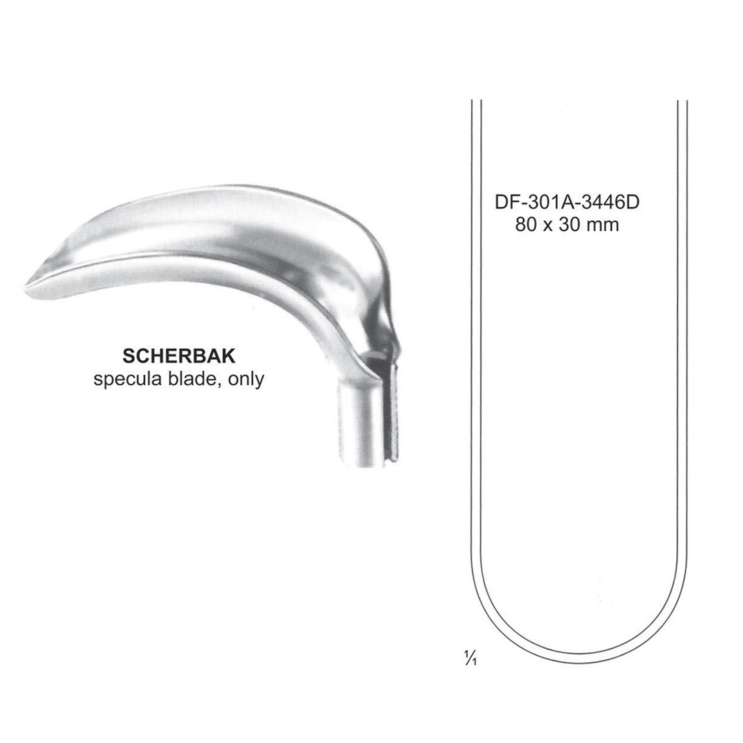 Scherbak Vaginal Specula Blade Only 80X30mm (DF-301A-3446D) by Dr. Frigz