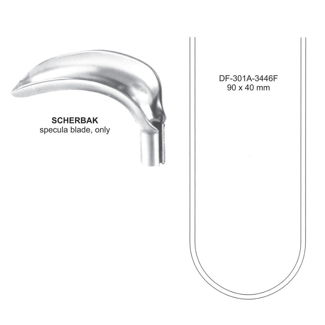 Scherbak Vaginal Specula Blade Only 90X40mm (DF-301A-3446F) by Dr. Frigz