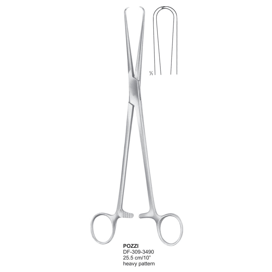 Pozzi Tenaculum Forceps, 25.5cm , Heavy Pattern (DF-309-3490) by Dr. Frigz