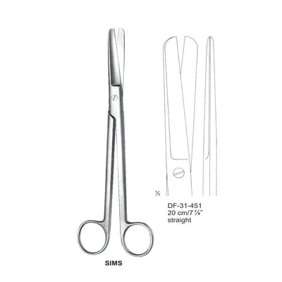 Sims Uterus Scissors, Straight, 20cm  (DF-31-451)