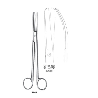 Sims Uterus Scissors, Curved, 20cm  (DF-31-452)