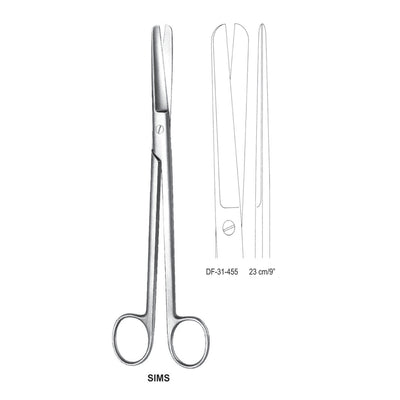 Sims Uterus Scissors, Straight, 23cm  (DF-31-455)
