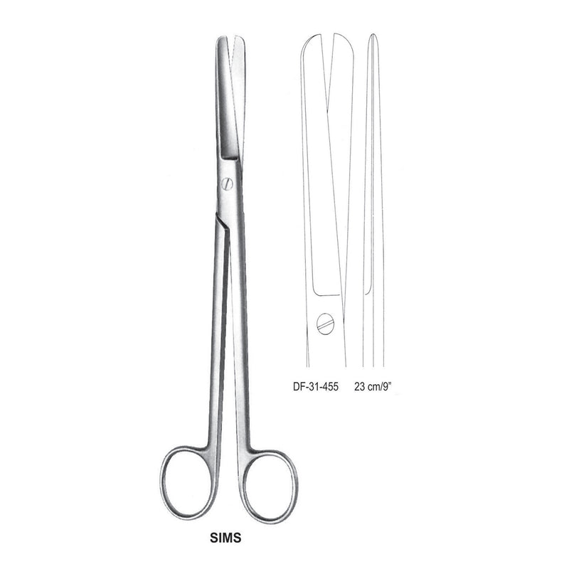 Sims Uterus Scissors, Straight, 23cm  (DF-31-455) by Dr. Frigz