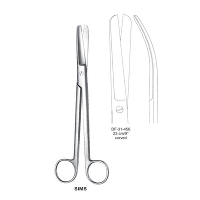 Sims Uterus Scissors, Curved, 23cm  (DF-31-456)