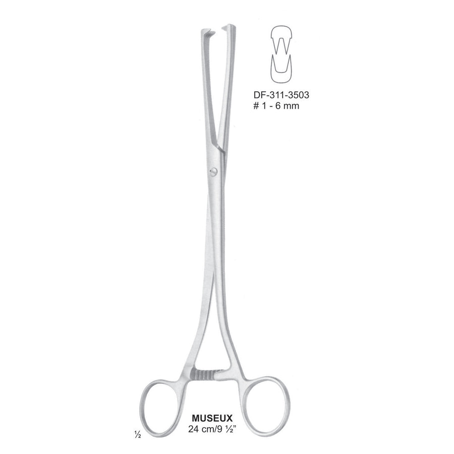 MUSEUX Tenaculum Forceps 24 cm, 1-6mm  (DF-311-3503) by Dr. Frigz