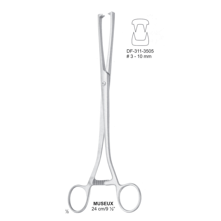 MUSEUX Tenaculum Forceps 24 cm, 3-10mm (DF-311-3505) by Dr. Frigz