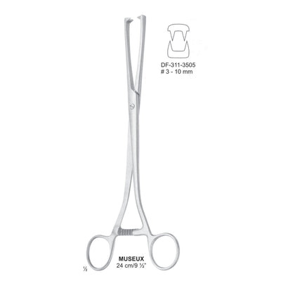 MUSEUX Tenaculum Forceps 24 cm, 3-10mm (DF-311-3505)