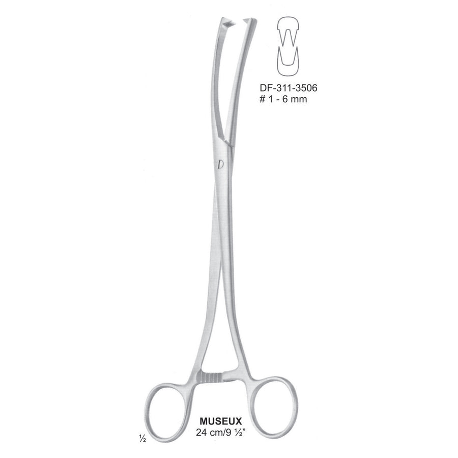 MUSEUX Tenaculum Forceps 24 cm, 1-6mm (DF-311-3506) by Dr. Frigz