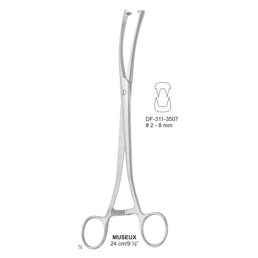 MUSEUX Tenaculum Forceps 24 cm, 2-8mm (DF-311-3507) by Dr. Frigz